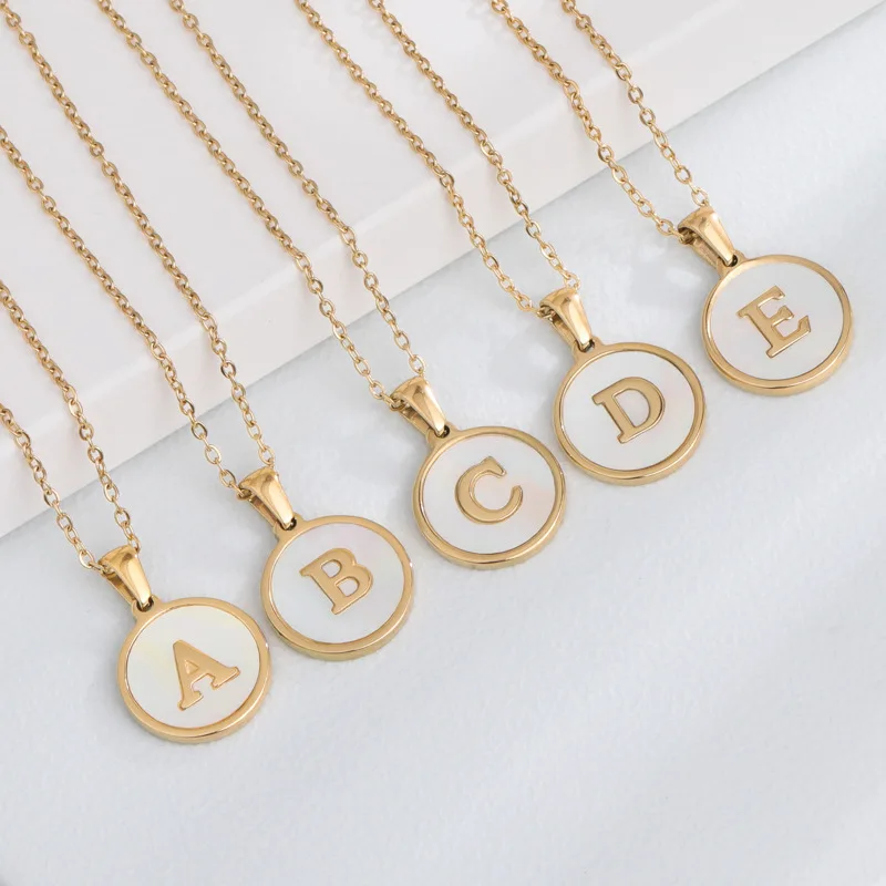 Stainless Steel Custom Name High Quality Fashion Stainless Steel Real Gold Plated Natural Shell Letter Pendant Necklace, Gold color
Stainless Steel Custom Name High Quality Fashion Stainless Steel Real Gold Plated Natural Shell Letter Pendant Necklace, Gold color