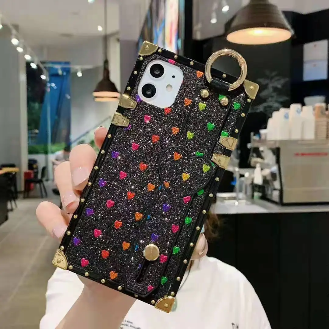 Luxury glitter Rainbow Love heart Square Silicone Soft Phone Case for iPhone 12 case, Colors optional
Luxury glitter Rainbow Love heart Square Silicone Soft Phone Case for iPhone 12 case, Colors optional