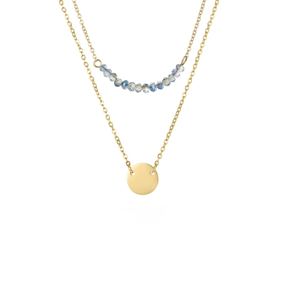 Women Jewelry Accessories Designers 316l Stainless Steel Necklace Gold Filled Multilayer Bead Disc Chain Necklace for Wholesales
Women Jewelry Accessories Designers 316l Stainless Steel Necklace Gold Filled Multilayer Bead Disc Chain Necklace for Wholesales