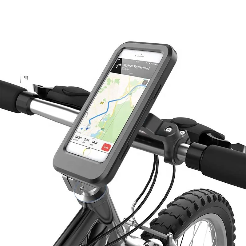

New Hot Adjustable 360 Degrees Rotation Foldable Touch Screen Bag Motorcycle Handlebar Bike Phone Waterproof Bag Holder Mount, Black, or customized