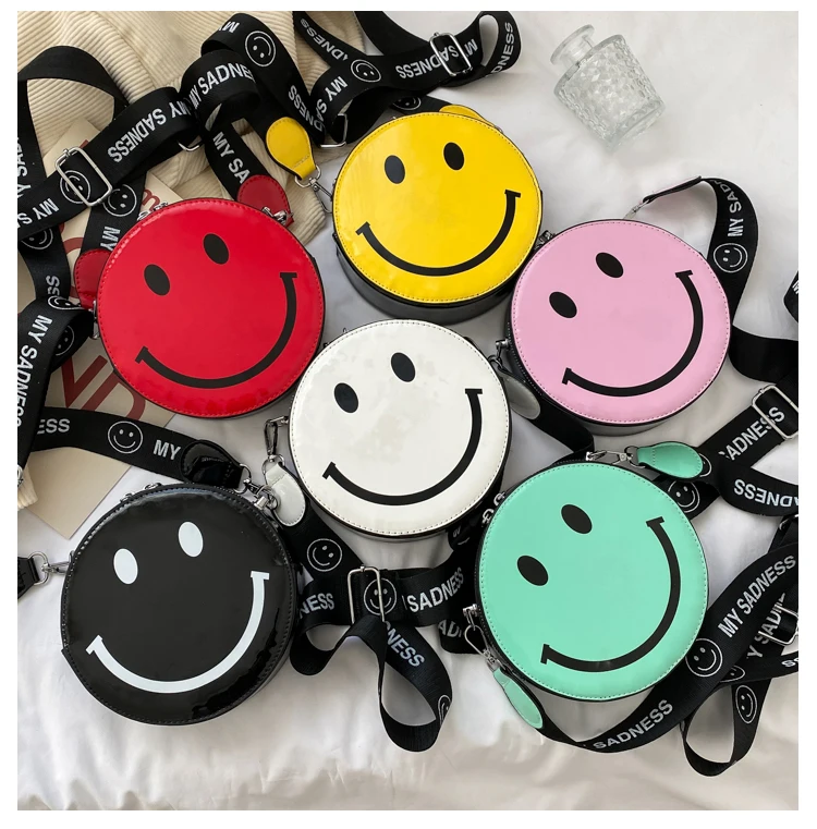Kids Vintage Print Smile Face PU Messenger Purse Bags, White, red, green, black, pink
Kids Vintage Print Smile Face PU Messenger Purse Bags, White, red, green, black, pink