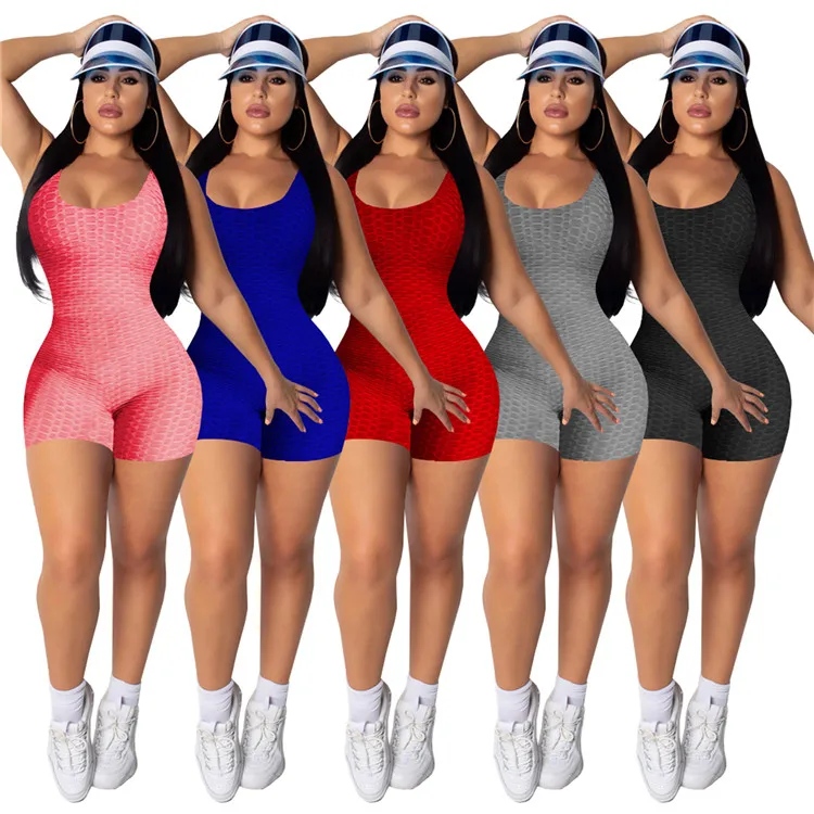 Sexy Ladies One Piece Rompers Sleeveless Solid Color Fitness Yoga Wear Summer Women Short Jumpsuits
Sexy Ladies One Piece Rompers Sleeveless Solid Color Fitness Yoga Wear Summer Women Short Jumpsuits