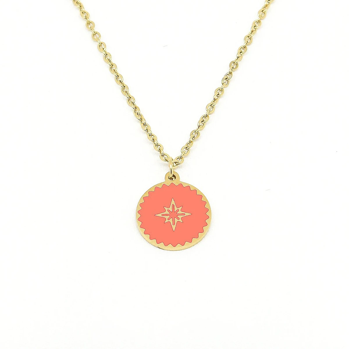 Custom Stainless Steel 18K Gold Plated Enamel Painting Oil Colourful Shell Jewelry Cross Star Round Pendent Necklace
Custom Stainless Steel 18K Gold Plated Enamel Painting Oil Colourful Shell Jewelry Cross Star Round Pendent Necklace