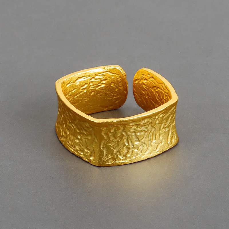S925 Stamp Wrinkled Geometric Square Open Rings 18K Gold Plated Textured Adjustable Rings For Gifts
S925 Stamp Wrinkled Geometric Square Open Rings 18K Gold Plated Textured Adjustable Rings For Gifts