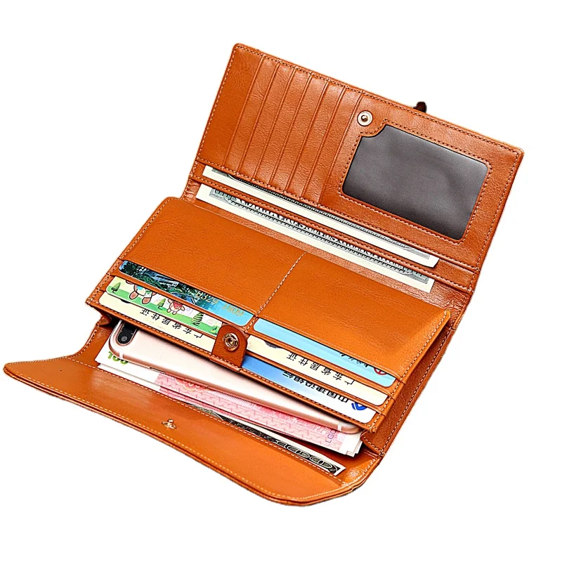 Guangzhou factory wholesale wallet oil wax leather ladies large capacity wallet long women's money clip card holder, Black,brown,blue
Guangzhou factory wholesale wallet oil wax leather ladies large capacity wallet long women's money clip card holder, Black,brown,blue