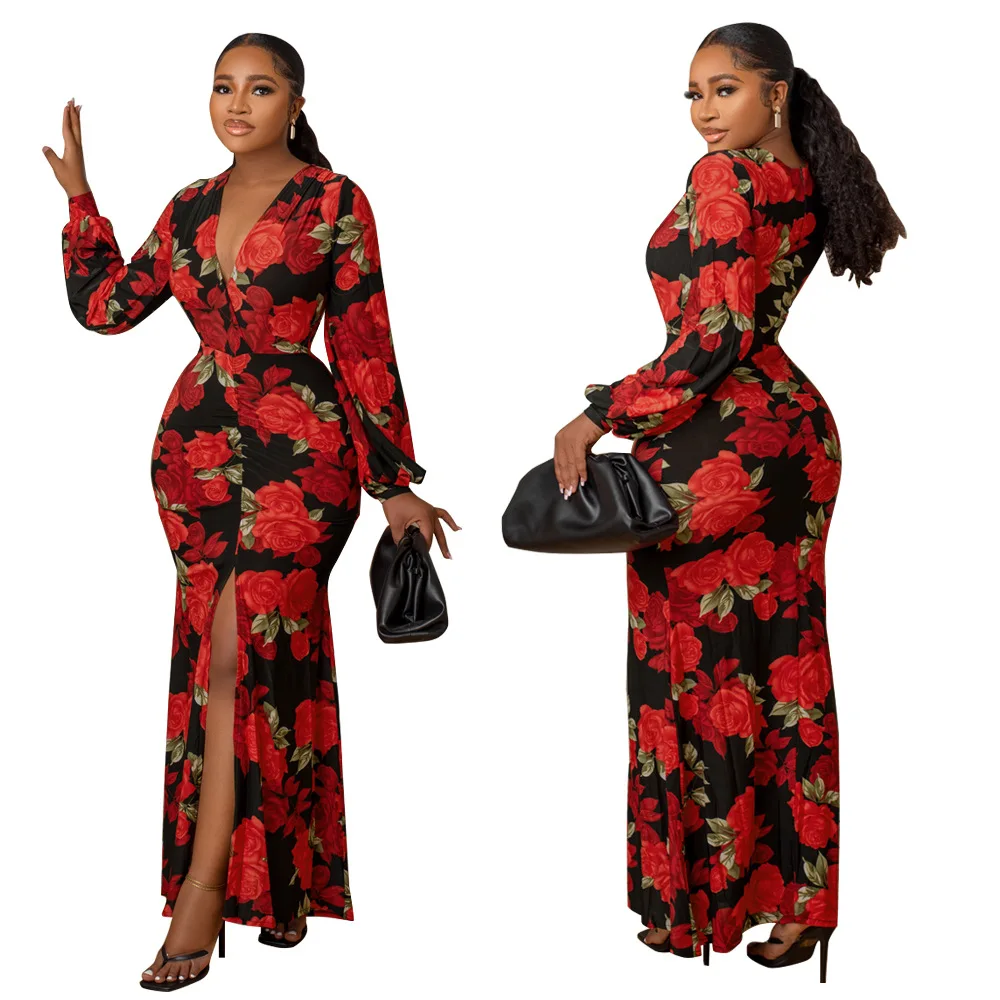 C8122 Wholesale Sun Beach Holiday Elegant Floral Print Modest Long Clothing african dress For Women
C8122 Wholesale Sun Beach Holiday Elegant Floral Print Modest Long Clothing african dress For Women