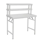 Table Stainless Steel Folding Picnic Work Table For Kitchen Hospital Industrial Outdoor Use