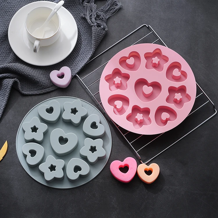 Spot Silicone 9 Love Donut Mould Cake Mould Love Five-pointed Star Baking Mould Baby Food Box, As picture or as your request
Spot Silicone 9 Love Donut Mould Cake Mould Love Five-pointed Star Baking Mould Baby Food Box, As picture or as your request