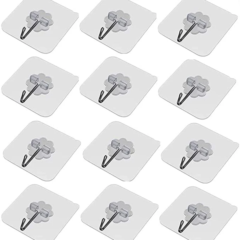 Wall Hooks Transparent Seamless Hooks Waterproof and Oilproof Heavy Duty Self Adhesive Hooks for Kitchens Bathroom Bedroom, White
Wall Hooks Transparent Seamless Hooks Waterproof and Oilproof Heavy Duty Self Adhesive Hooks for Kitchens Bathroom Bedroom, White