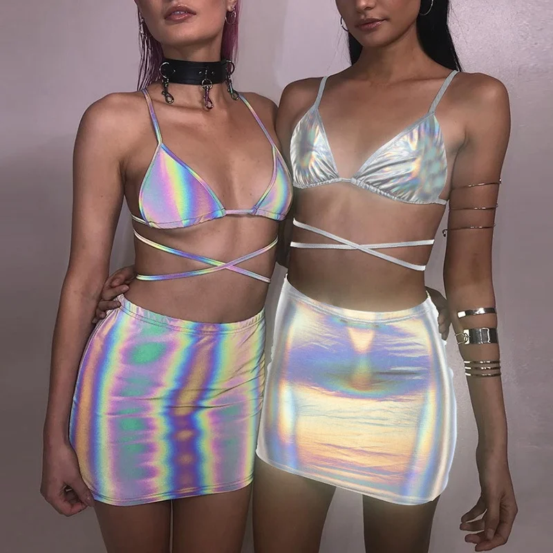 Solid Color Dress Ladies Shining Silver Foil Reflective Women Dress Bodycon Sexy Club Wear Two Piece Dresses Set Women Clothing, Picture color
Solid Color Dress Ladies Shining Silver Foil Reflective Women Dress Bodycon Sexy Club Wear Two Piece Dresses Set Women Clothing, Picture color