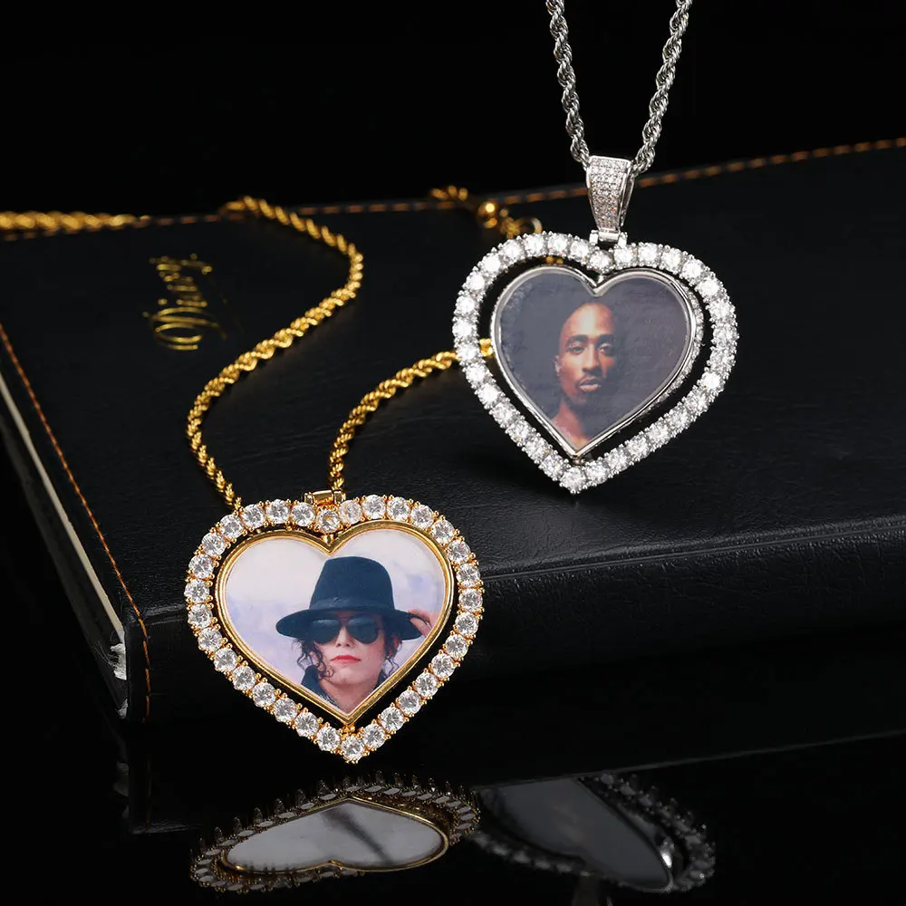 Custom Made double Photo Heart Medallions Necklace & Pendant With Twist chain Gold Color Zircon Men's Hip hop Jewelry, Gold/silver
Custom Made double Photo Heart Medallions Necklace & Pendant With Twist chain Gold Color Zircon Men's Hip hop Jewelry, Gold/silver