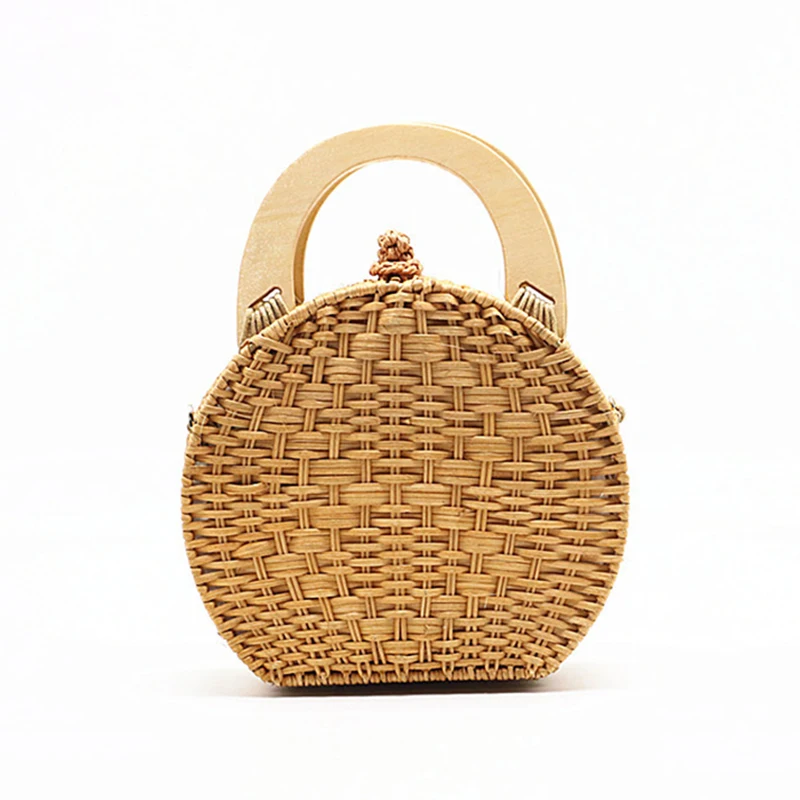 Straw Handbag Beach Wooden Hand Woven Top-Handle Beach Bags Circular Knitting Bag Travel Tote Clutch Women Crossbody Bags
Straw Handbag Beach Wooden Hand Woven Top-Handle Beach Bags Circular Knitting Bag Travel Tote Clutch Women Crossbody Bags