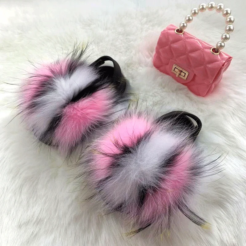 2021 Children Real Fox Fur Slippers Jelly Bag Sets Girls Cross Body Purse Cute Fluffy Fur Slides Kids Soft Furry Sandals, Customized color
2021 Children Real Fox Fur Slippers Jelly Bag Sets Girls Cross Body Purse Cute Fluffy Fur Slides Kids Soft Furry Sandals, Customized color