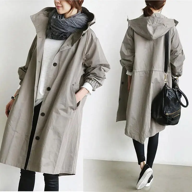 Autumn casual style windbreaker women's mid-length temperament waist 8 colors 8 yards long-sleeved coat
Autumn casual style windbreaker women's mid-length temperament waist 8 colors 8 yards long-sleeved coat