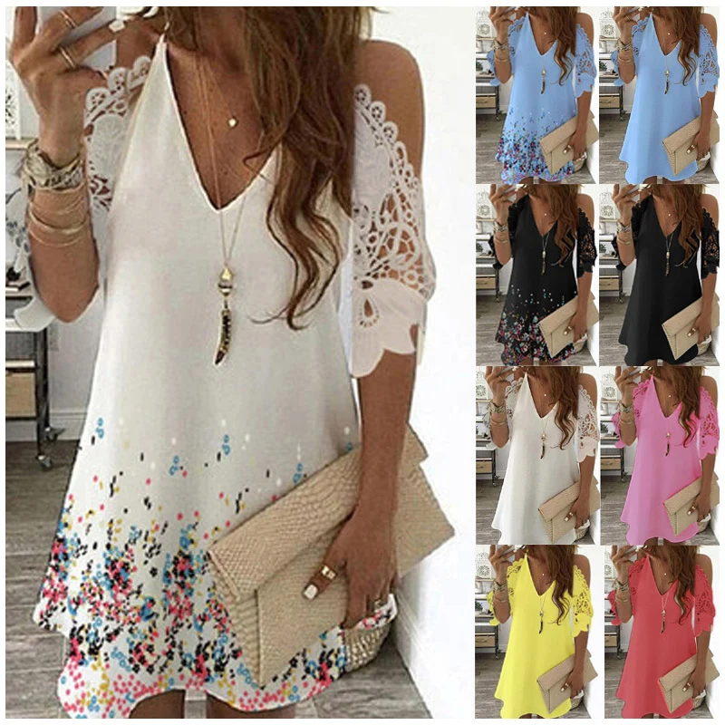 Floral Print Vintage Dresses Women Summer Casual V-Neck Sexy Off Shoulder Lace Party Beach Mini Dress Plus Size Sundress Robe
Floral Print Vintage Dresses Women Summer Casual V-Neck Sexy Off Shoulder Lace Party Beach Mini Dress Plus Size Sundress Robe