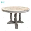KVJ-7245 antique weathered round recycled elm wood 10 seater dining table