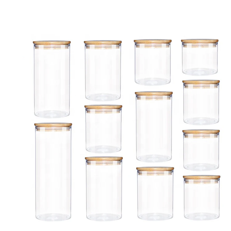 Cylinder Sealed Air Tight Kitchen Glass Jar Container With Bamboo Lid For Storage, Blue,red,green and purple
Cylinder Sealed Air Tight Kitchen Glass Jar Container With Bamboo Lid For Storage, Blue,red,green and purple