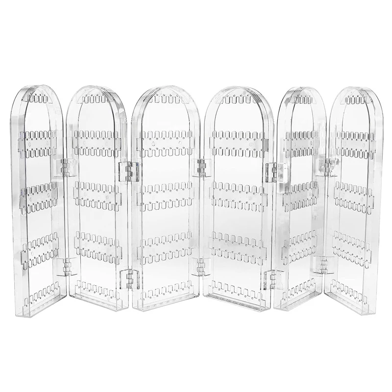 360 Holes Clear Acrylic Folding Earring Holder 6 Doors Foldable Necklace Display Stand Rack Transparent Jewelry Organizer Box
360 Holes Clear Acrylic Folding Earring Holder 6 Doors Foldable Necklace Display Stand Rack Transparent Jewelry Organizer Box