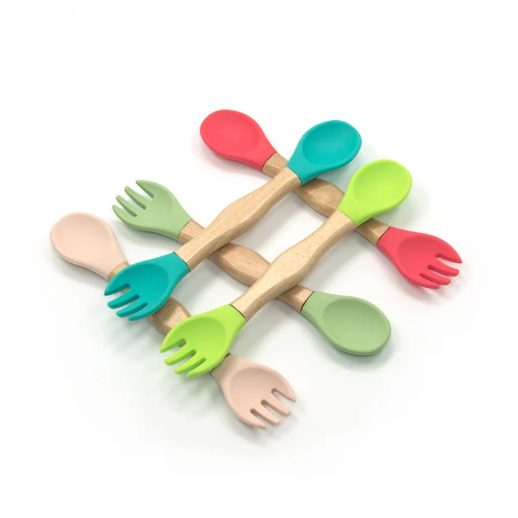 Organic Small Baby Feeding Bamboo Handle Silicone Kids Wooden Spoon and Fork Set, Natural
Organic Small Baby Feeding Bamboo Handle Silicone Kids Wooden Spoon and Fork Set, Natural