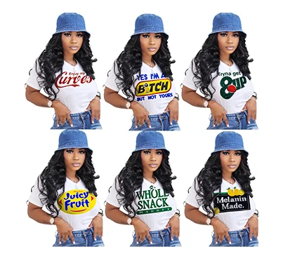 GX0099 wholesale summer letter printed woman tops fashionable short-sleeved tshirt casual ladies tops, Picture
GX0099 wholesale summer letter printed woman tops fashionable short-sleeved tshirt casual ladies tops, Picture