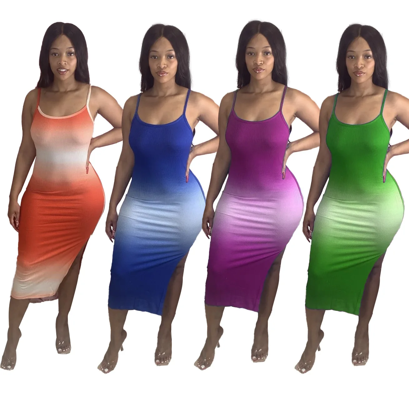 QC-A3206 New arrival bodycon dress Gradient color sexy clothing backless knitting dress 2021 digital printing stylish sexy dress, Customized color
QC-A3206 New arrival bodycon dress Gradient color sexy clothing backless knitting dress 2021 digital printing stylish sexy dress, Customized color