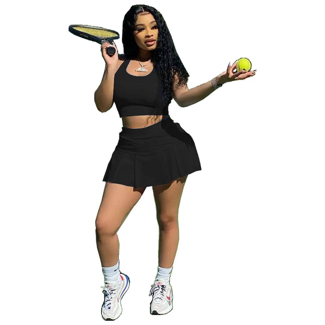 Fashionable leisure sexy pure color slim sports vest culottes two piece sets women casual Tennis Wear
Fashionable leisure sexy pure color slim sports vest culottes two piece sets women casual Tennis Wear