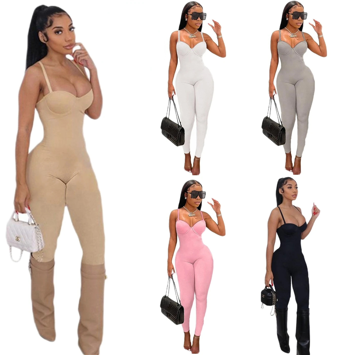 Cami Jumpsuit 2022 Lady Clothing Summer stretch one piece rompers jumpsuit women party strap bra 3 in 1 sleeveless sexy bodysuit for women, Picture
Cami Jumpsuit 2022 Lady Clothing Summer stretch one piece rompers jumpsuit women party strap bra 3 in 1 sleeveless sexy bodysuit for women, Picture