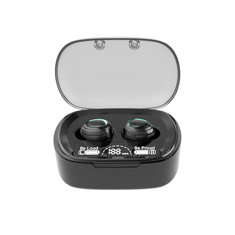 MD06 TWS Earphones 5.0 Wireless with Headphones Charge Box Sports Headset Ear Buds with Dual Microphone for IPhone Android, Black
MD06 TWS Earphones 5.0 Wireless with Headphones Charge Box Sports Headset Ear Buds with Dual Microphone for IPhone Android, Black