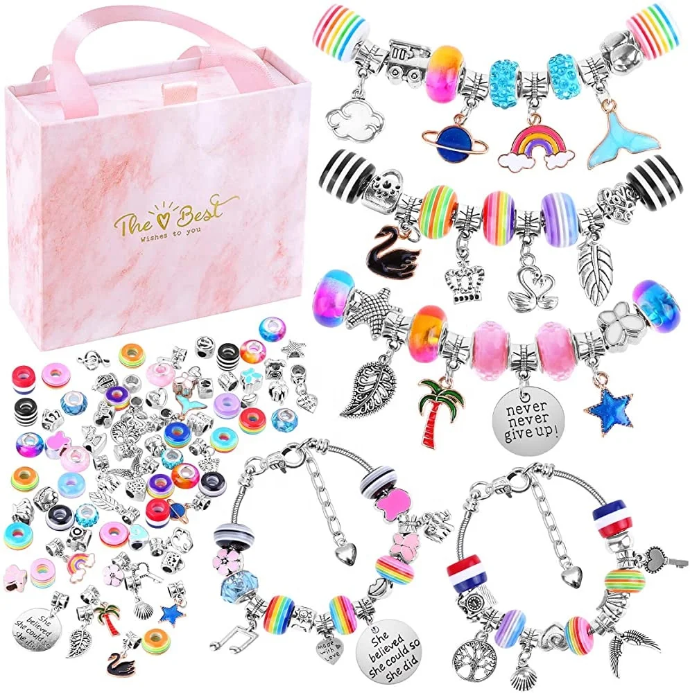 Wholesale DIY European Bead Charm Bracelet Making Kit Jewelry Making Supplies Bead Snake Chain ChildrenJewelry Gift Set
Wholesale DIY European Bead Charm Bracelet Making Kit Jewelry Making Supplies Bead Snake Chain ChildrenJewelry Gift Set