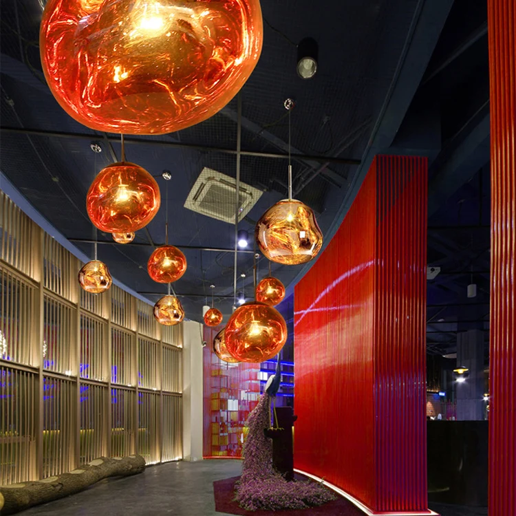 Modern hanging colorful glass pendant lamp designer acrylic pendant light for living room Shop Cafe Dining Room