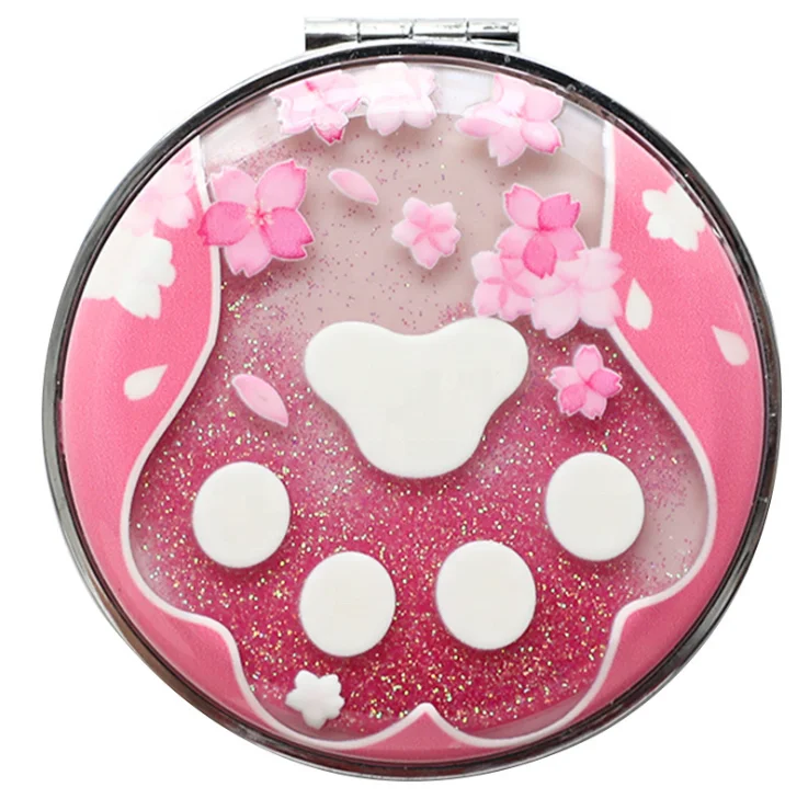 Creative Gifts Shiny Crystal Liquid Quicksand Foldable Cat Paw Mirror Double-sided Pink Sakura Girls Collection Pocket Mirror
Creative Gifts Shiny Crystal Liquid Quicksand Foldable Cat Paw Mirror Double-sided Pink Sakura Girls Collection Pocket Mirror