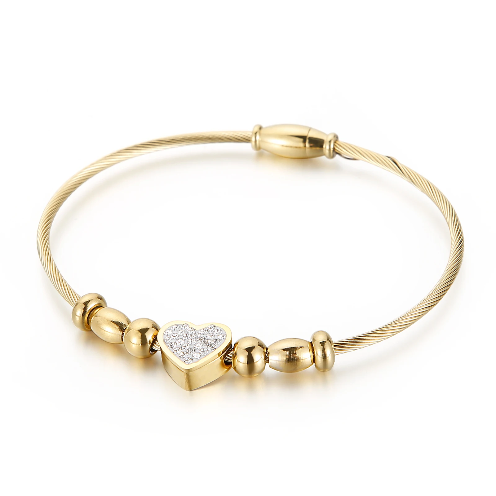 Fashion Heart Inlaid Water drill Women Charm Stainless Steel Bracelets Bangle Jewelry, Silver/gold
Fashion Heart Inlaid Water drill Women Charm Stainless Steel Bracelets Bangle Jewelry, Silver/gold