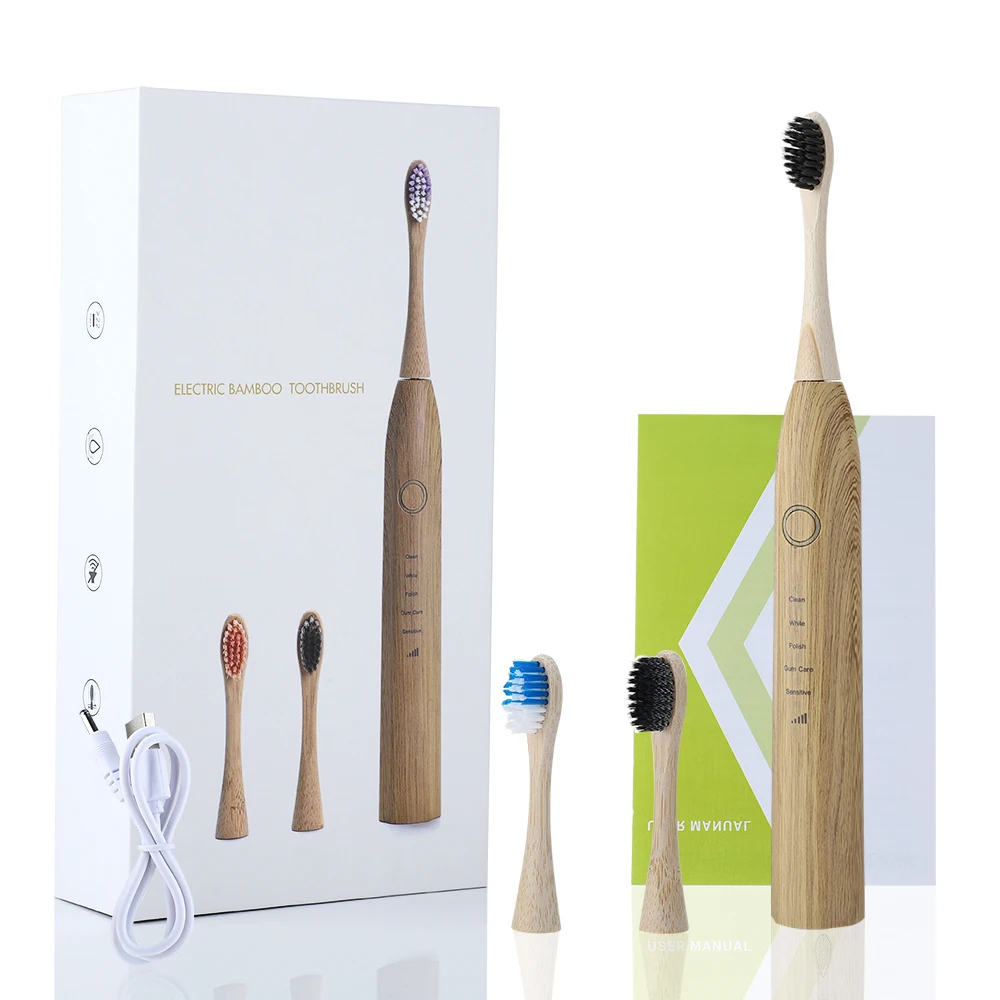 USB Rechargeable Biodegradable Sonic Bamboo Electric Toothbrush With Head Oral Care Teeth Whitening Tool, Wood color
USB Rechargeable Biodegradable Sonic Bamboo Electric Toothbrush With Head Oral Care Teeth Whitening Tool, Wood color