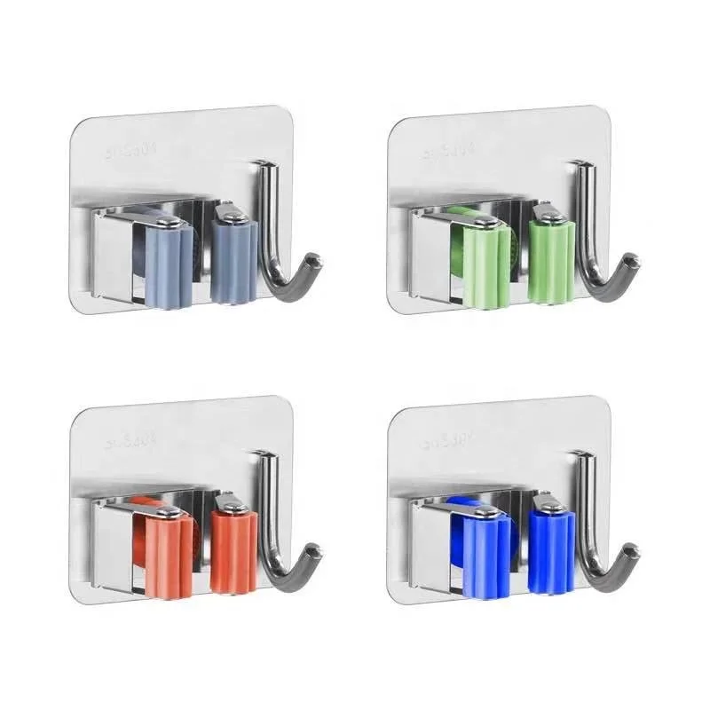 Single wall mounted stainless steel self adhesive broom mop hanger rack organzier holder, Grey,blue,orange,grey,black
Single wall mounted stainless steel self adhesive broom mop hanger rack organzier holder, Grey,blue,orange,grey,black