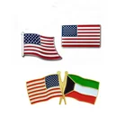 Factory Supply Directly Double Flags Soft Enamel Souvenir Metal Lapel Pins