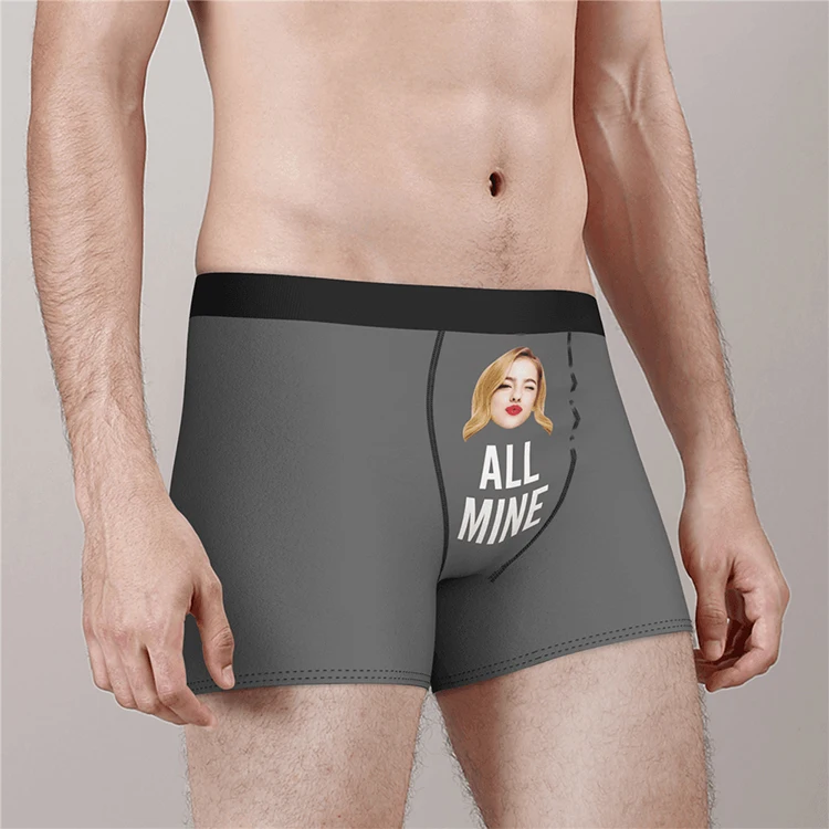 

New arrival free-sample OEM service custom boxer shorts modern design face print man's underwear, Customized