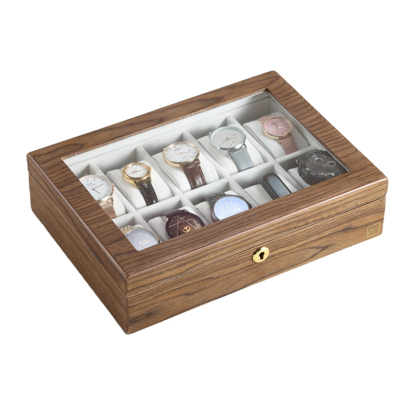 Custom Logo 10 Slot Wooden Watch Box With Lock Transparent Cover Organizer Wood Watch Storage Box gift box watches
Custom Logo 10 Slot Wooden Watch Box With Lock Transparent Cover Organizer Wood Watch Storage Box gift box watches