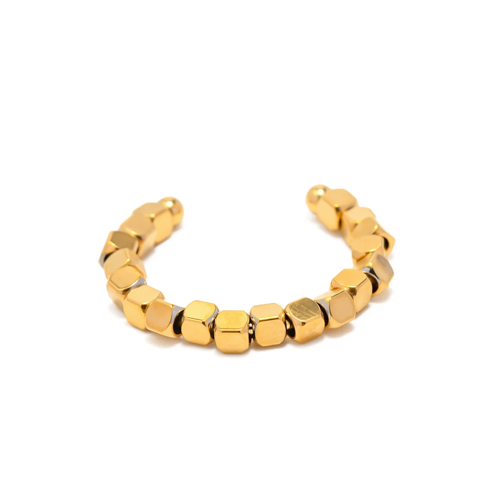 Simple Style 18K Gold Plated Beads Ring Stainless Steel Square Shaped Finger Ring Jewelry Set
Simple Style 18K Gold Plated Beads Ring Stainless Steel Square Shaped Finger Ring Jewelry Set