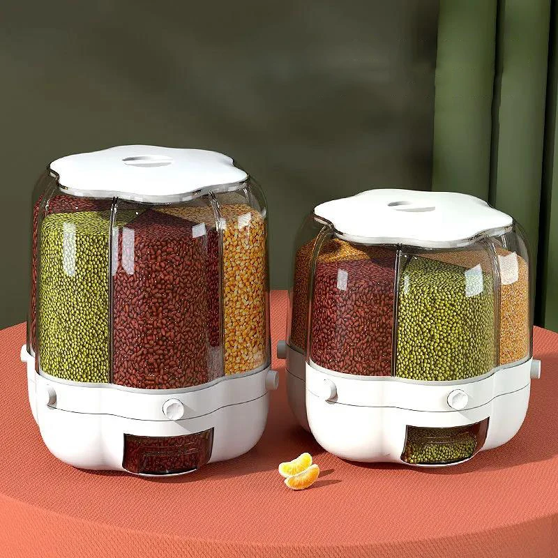 6 Grid 360 degree Rotating Rice Container Automatic Waterproof and Moisture-Proof Rice Bucket Dispenser Storage Box for Kitchen
6 Grid 360 degree Rotating Rice Container Automatic Waterproof and Moisture-Proof Rice Bucket Dispenser Storage Box for Kitchen