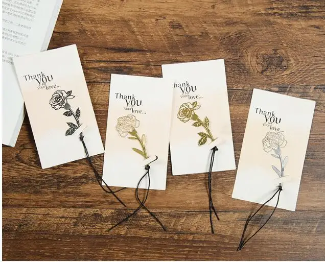 best wishes card postcards greeting gift card with rose bookmark
