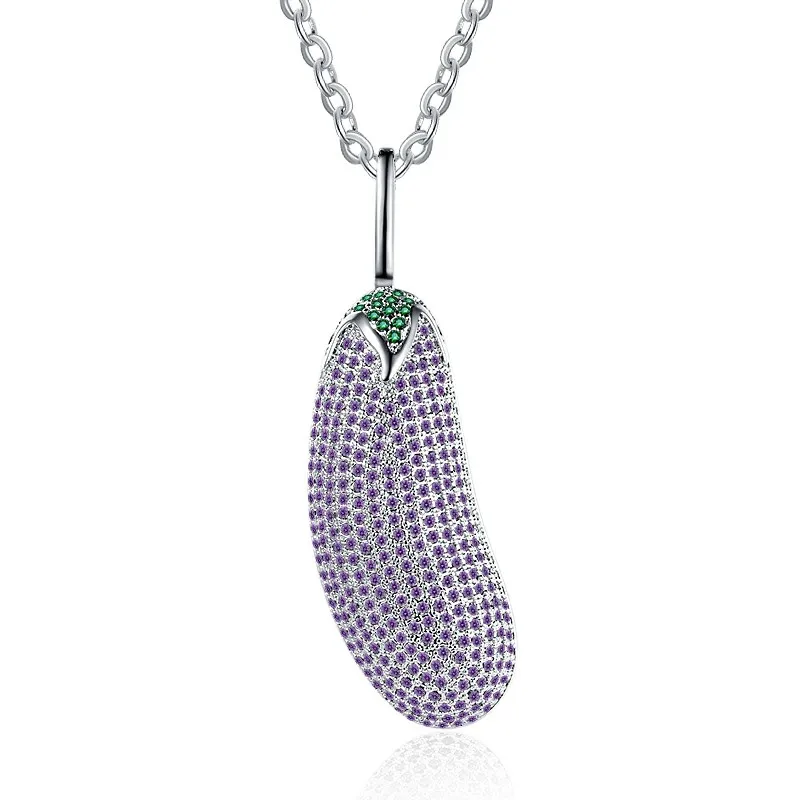 Wholesale hot sale Halloween personality eggplant inlaid purple zircon ice out pendant hip hop men and women necklace jewelry, Silver color
Wholesale hot sale Halloween personality eggplant inlaid purple zircon ice out pendant hip hop men and women necklace jewelry, Silver color
