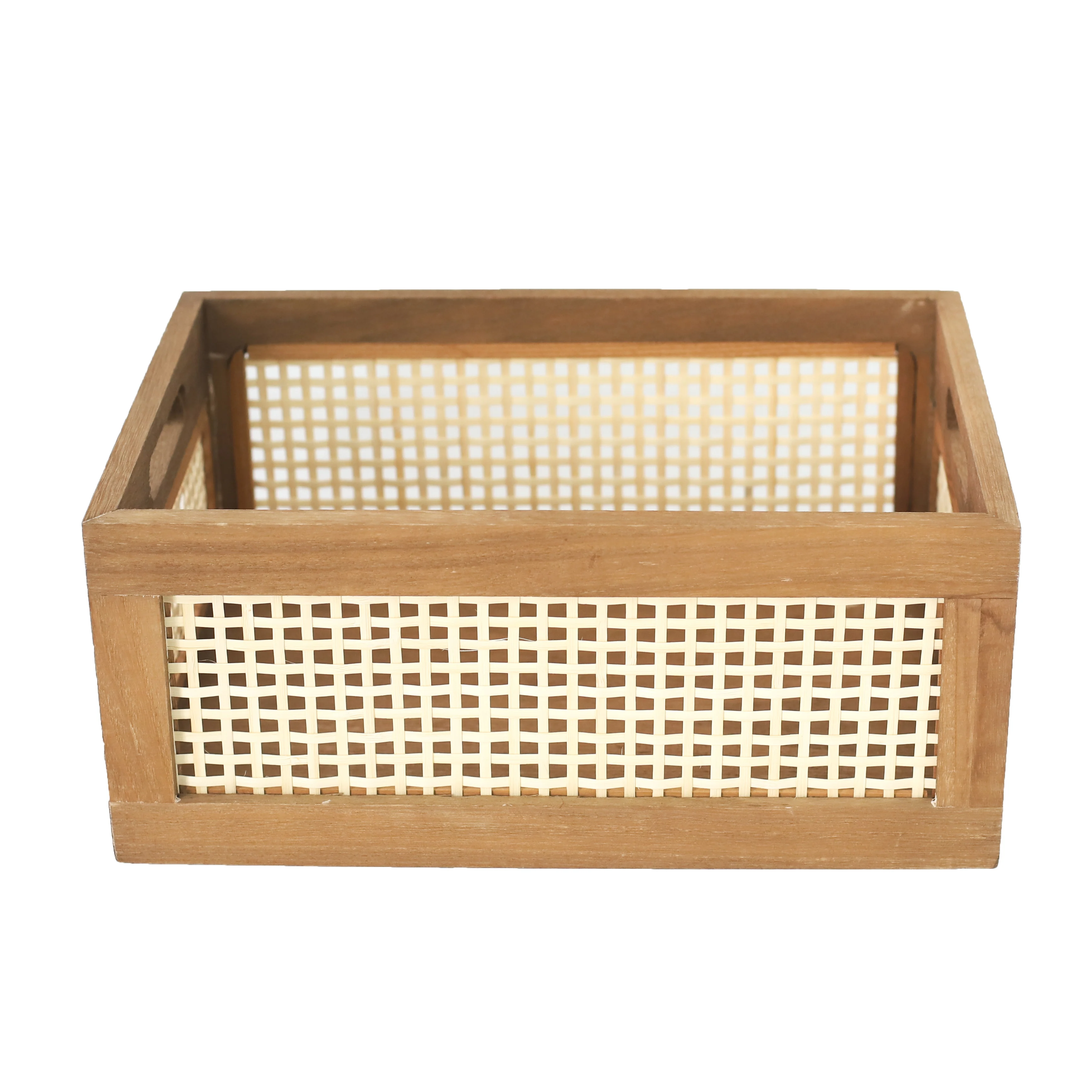 Wholesale Multifunctional Wooden Rectangular Storage Basket Organizer with Wooden Handle
Wholesale Multifunctional Wooden Rectangular Storage Basket Organizer with Wooden Handle