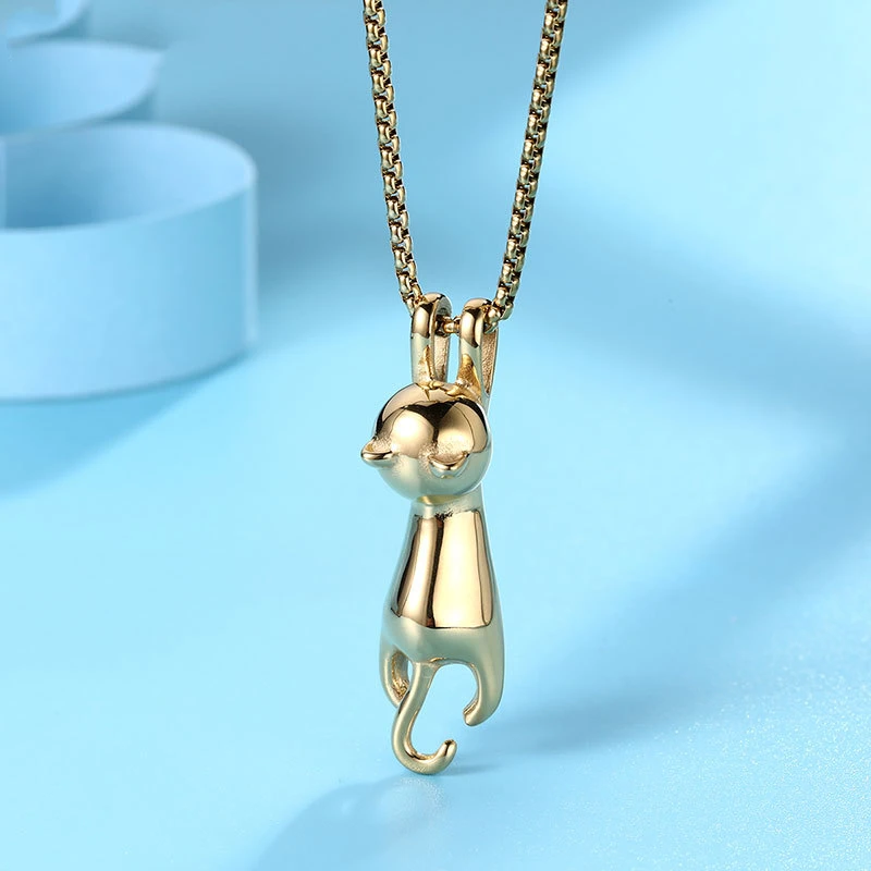 Wholesale Stainless Steel Jewelry Cute Cat Pendant Necklace Gold Silver Black Delicate Fashionable Lucky Cat Couple Necklace
Wholesale Stainless Steel Jewelry Cute Cat Pendant Necklace Gold Silver Black Delicate Fashionable Lucky Cat Couple Necklace
