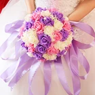 Wedding Hand-held Flower Simulated Flower Wedding Decoration artificial bouquet Bouquet Bridal with Big Pearls