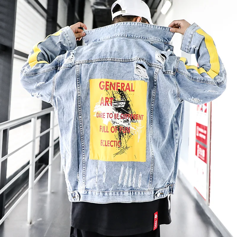 New Design Street Male Denim Jacket Men Coat Plus Size Casual Ripped Holes Boy Jean Jackets, Can do as your require
New Design Street Male Denim Jacket Men Coat Plus Size Casual Ripped Holes Boy Jean Jackets, Can do as your require