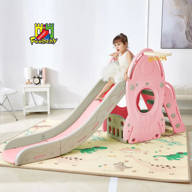 

Feelbaby 2022 New Design Baby Slide And Swing Indoor Kids Children Plastic Outdoor Tobogan, Pink, blue