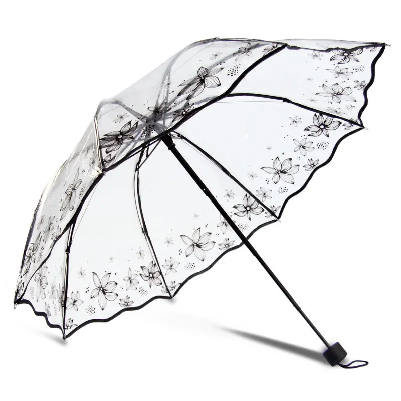 Transparent Three Folding Umbrella Women Fresh Rain-proof Girl Pink Love Heart Manual Travel Rain Umbrella
Transparent Three Folding Umbrella Women Fresh Rain-proof Girl Pink Love Heart Manual Travel Rain Umbrella