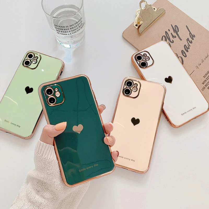 2021 Hot sale Electroplated love heart water proof cell phones Shockproof Protective Bac case for iphone, 7 colors
2021 Hot sale Electroplated love heart water proof cell phones Shockproof Protective Bac case for iphone, 7 colors