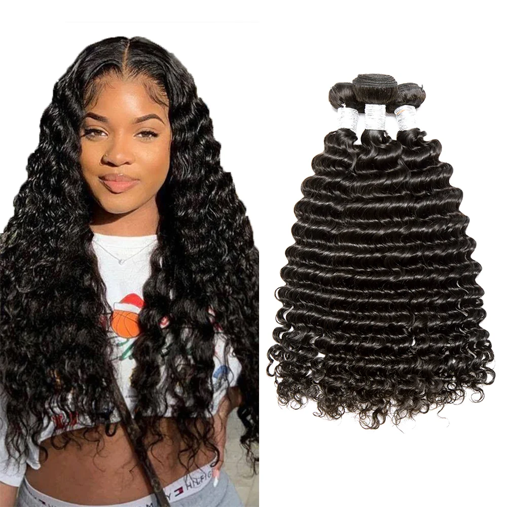 High quality Human hair extension, 100% virgin mink Brazilian hair bundles deep wave hair with closure factory price
High quality Human hair extension, 100% virgin mink Brazilian hair bundles deep wave hair with closure factory price