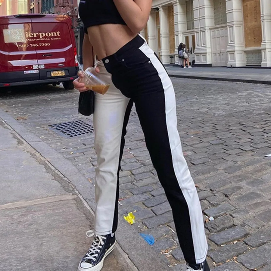 2021 Spring Patchwork High Waist Streetwear Straight Denim Pant Casual Fashion Women Jeans
2021 Spring Patchwork High Waist Streetwear Straight Denim Pant Casual Fashion Women Jeans
